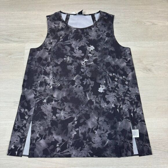 ATHLETA Refined Zephyr Athletic Tank Top Size Small Black Floral - Picture 1 of 4